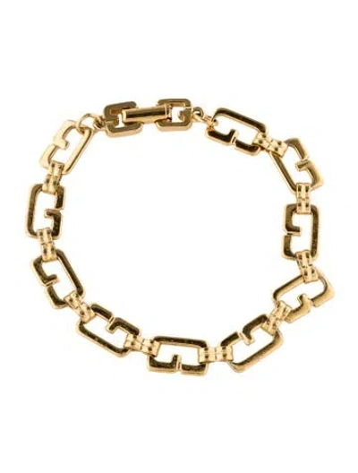 Pre-owned Givenchy Vintage G Link Bracelet, 7" In Multi
