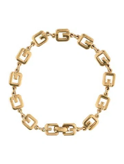Pre-owned Givenchy Vintage 'g' Link Bracelet, 7" In Multicolor