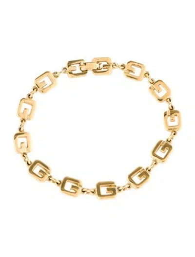 Pre-owned Givenchy Vintage G Link Bracelet, 7.5" In Multi