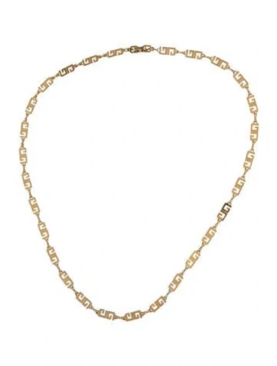 Pre-owned Givenchy Vintage 'g' Link Station Necklace, 24" In Multi