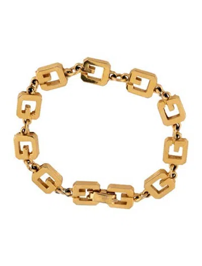 Pre-owned Givenchy Vintage G Logo Link Bracelet, 6.25" In Multicolor
