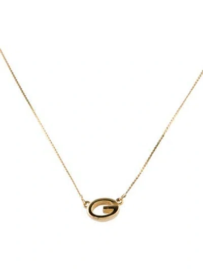 Pre-owned Givenchy Vintage G Logo Pendant Necklace, 14.5" In Multi