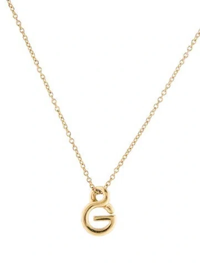 Pre-owned Givenchy Vintage 'g' Pendant Necklace, 15" In Multi