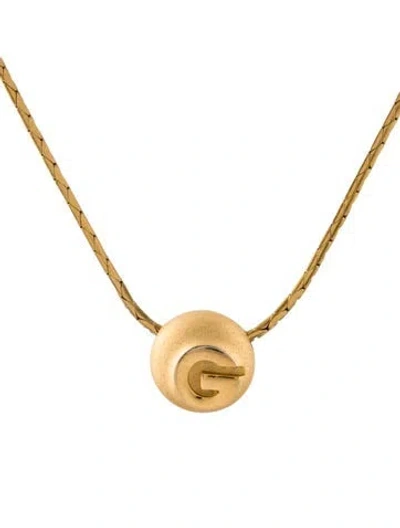 Pre-owned Givenchy Vintage G Pendant Necklace, 15" In Multi