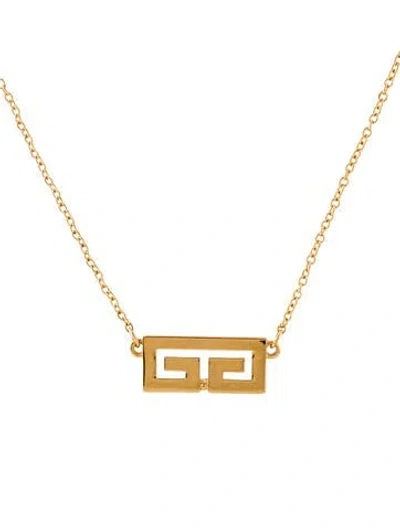 Pre-owned Givenchy Vintage G Pendant Necklace, 15.5" In Multi