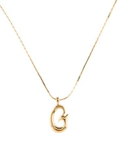 Pre-owned Givenchy Vintage G Pendant Necklace, 15.5" In Multi