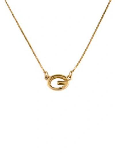 Pre-owned Givenchy Vintage G Pendant Necklace, 15.5" In Multi