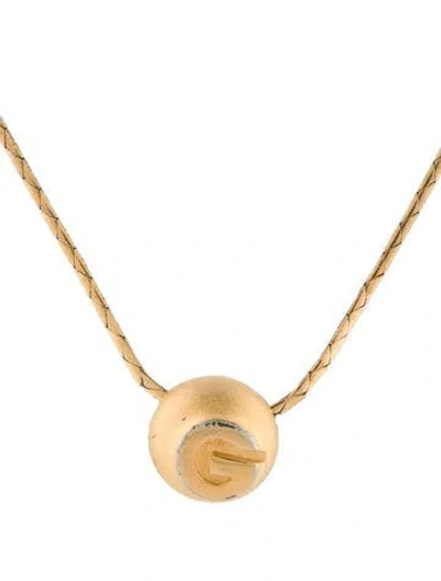 Pre-owned Givenchy Vintage G Pendant Necklace, 15.5" In Multi