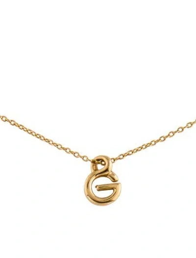 Pre-owned Givenchy Vintage 'g' Pendant Necklace, 16" In Multi