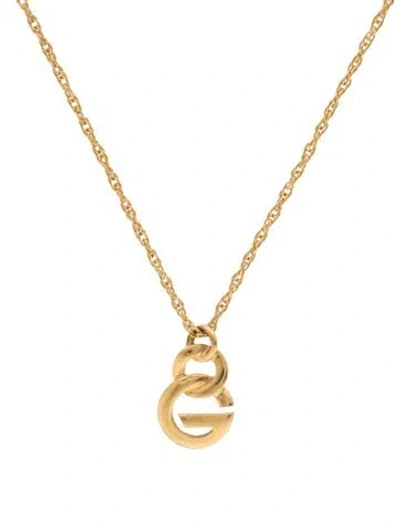Pre-owned Givenchy Vintage G Pendant Necklace, 16" In Multi
