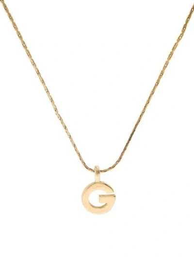 Pre-owned Givenchy Vintage 'g' Pendant Necklace, 16" In Multi