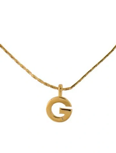 Pre-owned Givenchy Vintage "g " Pendant Necklace, 16" In Multi
