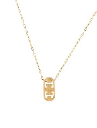 Pre-owned Givenchy Vintage G Pendant Necklace, 16.25" In Multi