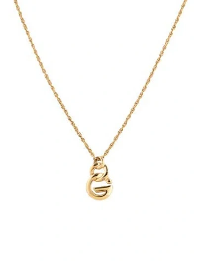 Pre-owned Givenchy Vintage 'g' Pendant Necklace, 16.5" In Multicolor