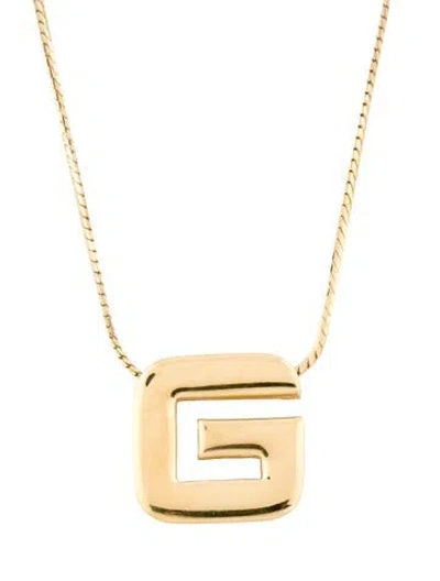 Pre-owned Givenchy Vintage G Pendant Necklace, 29" In Multi