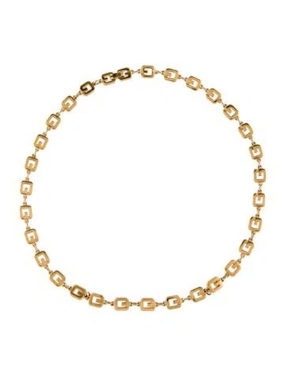 Pre-owned Givenchy Vintage G Station Chain Necklace, 19" In Multi