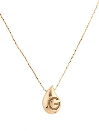 Pre-owned Givenchy Vintage 'g' Teardrop Pendant Necklace, 15.75" In Multi