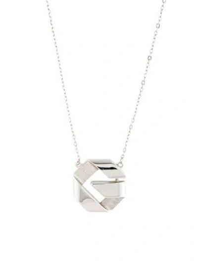 Pre-owned Givenchy Vintage Geometric 'g' Logo Pendant Necklace, 14.5" In Multi