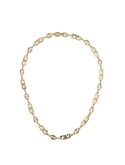 Pre-owned Givenchy Vintage Gg Chain Necklace, 15.5" In Multi