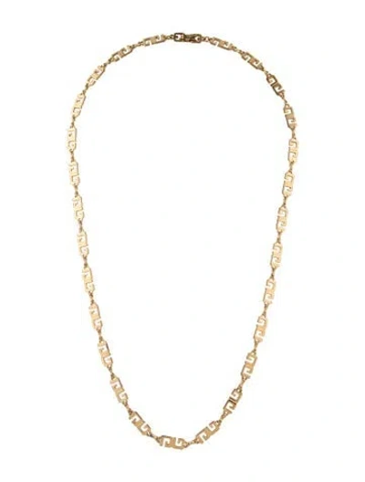 Pre-owned Givenchy Vintage Gg Chain Necklace, 24" In Multi