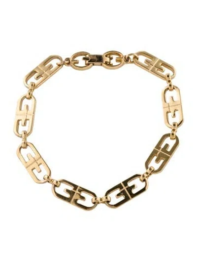 Pre-owned Givenchy Vintage Gg Link Bracelet, 7" In Multi