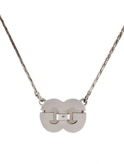 Pre-owned Givenchy Vintage Gg Logo Pendant Necklace, 15.5" In Multi