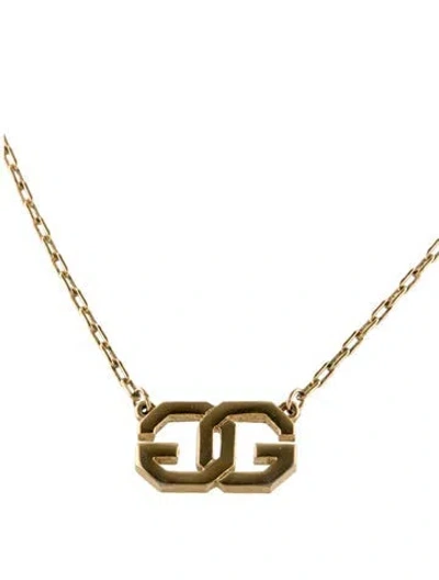 Pre-owned Givenchy Vintage Gg Pendant Necklace, 14.25" In Multi