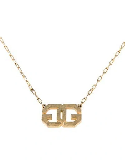 Pre-owned Givenchy Vintage Gg Pendant Necklace, 15" In Multi