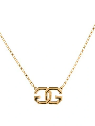 Pre-owned Givenchy Vintage Gg Pendant Necklace, 15" In Multi