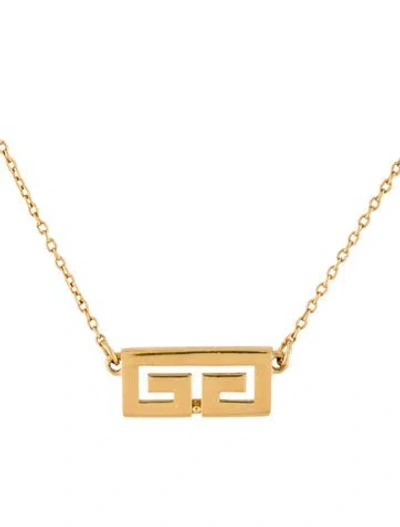 Pre-owned Givenchy Vintage Gg Pendant Necklace, 15" In Multi