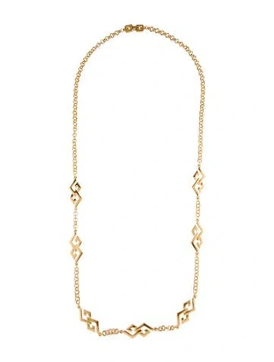 Pre-owned Givenchy Vintage Gg Station Necklace, 30.5" In Multi