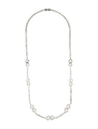 Pre-owned Givenchy Vintage Gg Station Necklace, 31" In Multi