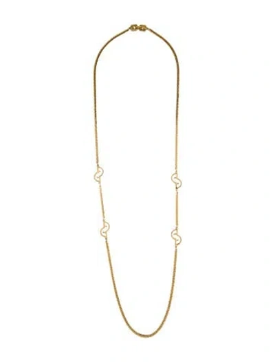 Pre-owned Givenchy Vintage Gg Station Necklace, 32" In Multi