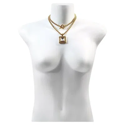 Pre-owned Givenchy Vintage  1980s Link Chain Necklace With Dangling Drop Design In Multi