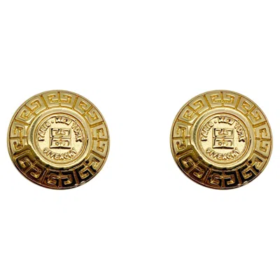Pre-owned Givenchy Vintage  Coin Logo Earring 1980s In Multi