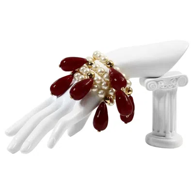 Pre-owned Givenchy Vintage  Faux Pearl Gripoix Bracelet, Pear Drop, 1980s In Multi