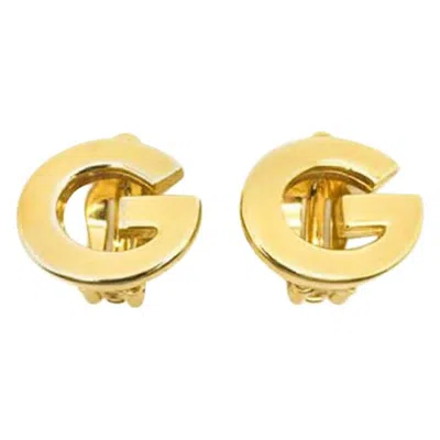 Pre-owned Givenchy Vintage  Gold G Logo Earrings 1980s