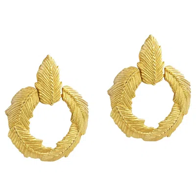 Pre-owned Givenchy Vintage  Gold Tone Clip-on Hoop Earrings, Circa 1980s In Multi