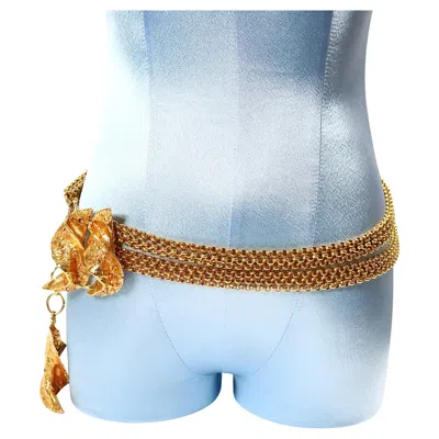 Pre-owned Givenchy Vintage  Gold Tone Link Resin Necklace And Belt, Circa 1980s In Multi