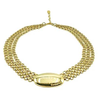 Pre-owned Givenchy Vintage  Logo Lozenge Chain Collar 1990s In Sand