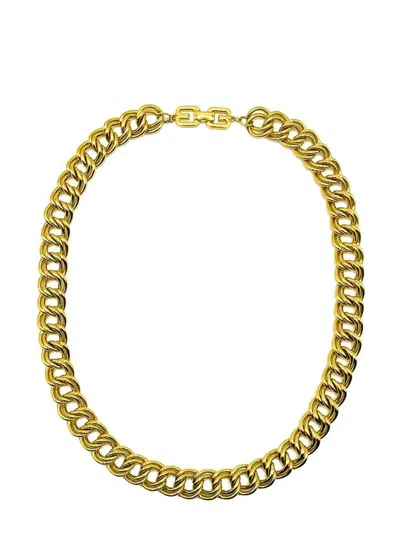 Pre-owned Givenchy Vintage  Long Chunky Double Curb Chain 1980s In Gold