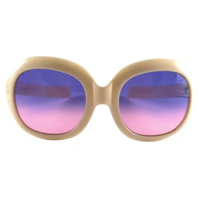 Pre-owned Givenchy Vintage  Paris Oversized Ivory Frame 1970's Sunglasses In White