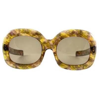 Pre-owned Givenchy Vintage  Paris Oversized Marbled Frame 1970's Sunglasses In Brown