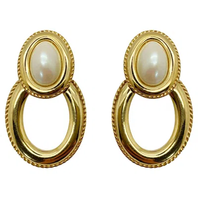 Pre-owned Givenchy Vintage  Pearl Doorknocker Earrings 1980s In Multi