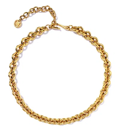 Pre-owned Givenchy Vintage  Round Link Chain Necklace With Logo, 1990s In Multi