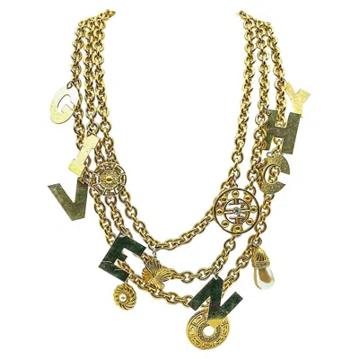 Pre-owned Givenchy Vintage  Standout Runway Spell Out Letter Charm Chain Collar 1980s In Multi