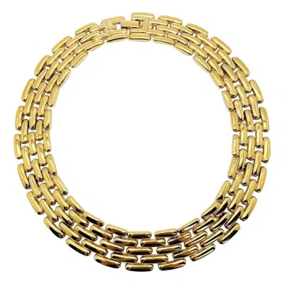 Pre-owned Givenchy Vintage  Statement Chunky Gold Watch Link Necklace 1980s In Multi