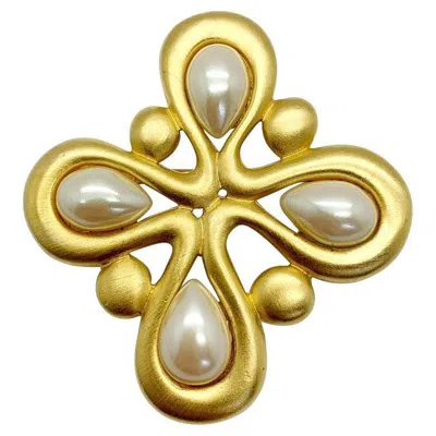 Pre-owned Givenchy Vintage  Teardrop Pearl Brooch 1980s In Multi