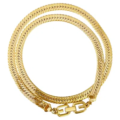 Pre-owned Givenchy Vintage Gold Unisex Long Interlocked Chain Link Snake Curb Necklace In Multiple