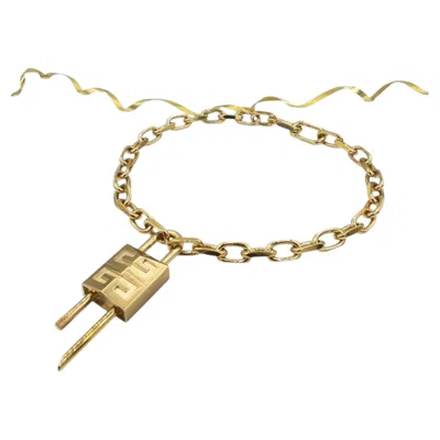 Pre-owned Givenchy Vintage Gold-tone Chain Necklace With Padlock 1980s In Multi